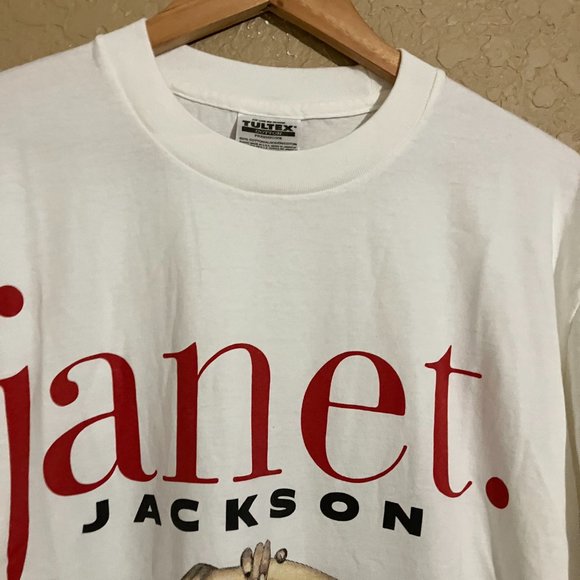 Janet Jackson Barcelona World Tour Rap Band Tee T-Shirt L White Modern - Picture 2 of 5